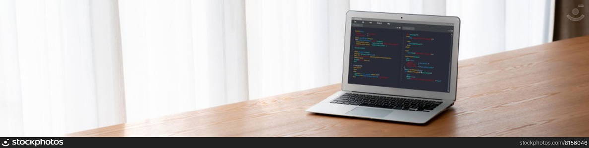 Software development programming on computer screen for modish application and program coding. Software development programming on computer screen for modish application