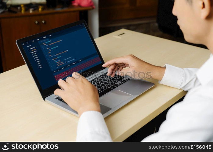 Software development programming on computer screen for modish application and program coding. Software development programming on computer screen for modish application