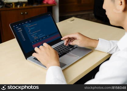 Software development programming on computer screen for modish application and program coding. Software development programming on computer screen for modish application