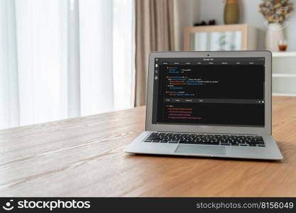 Software development programming on computer screen for modish application and program coding. Software development programming on computer screen for modish application
