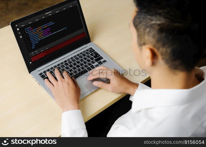 Software development programming on computer screen for modish application and program coding. Software development programming on computer screen for modish application
