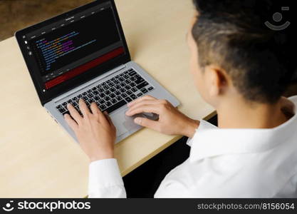 Software development programming on computer screen for modish application and program coding. Software development programming on computer screen for modish application