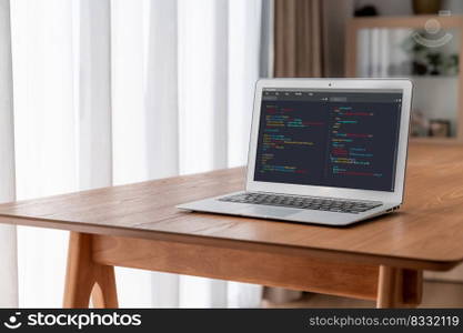 Software development programming on computer screen for modish application and program coding. Software development programming on computer screen for modish application