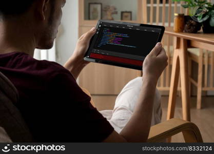 Software development programming on computer screen for modish application and program coding. Software development programming on computer screen for modish application