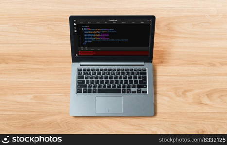 Software development programming on computer screen for modish application and program coding. Software development programming on computer screen for modish application