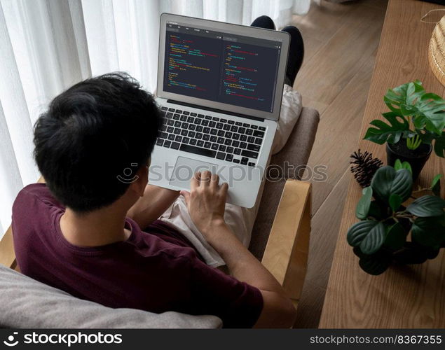 Software development programming on computer screen for modish application and program coding. Software development programming on computer screen for modish application