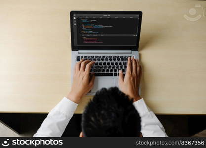 Software development programming on computer screen for modish application and program coding. Software development programming on computer screen for modish application