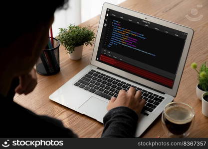 Software development programming on computer screen for modish application and program coding. Software development programming on computer screen for modish application
