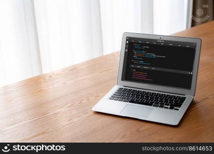 Software development programming on computer screen for modish application and program coding. Software development programming on computer screen for modish application