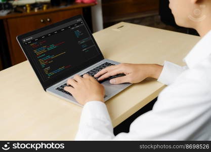 Software development programming on computer screen for modish application and program coding. Software development programming on computer screen for modish application