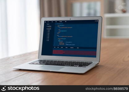 Software development programming on computer screen for modish application and program coding. Software development programming on computer screen for modish application