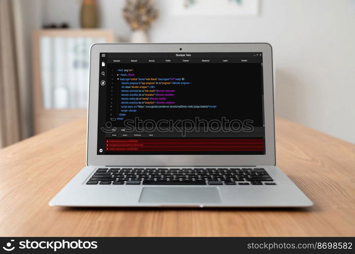 Software development programming on computer screen for modish application and program coding. Software development programming on computer screen for modish application