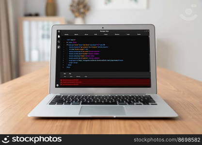 Software development programming on computer screen for modish application and program coding. Software development programming on computer screen for modish application