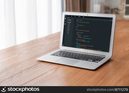 Software development programming on computer screen for modish application and program coding. Software development programming on computer screen for modish application