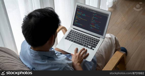 Software development programming on computer screen for modish application and program coding. Software development programming on computer screen for modish application