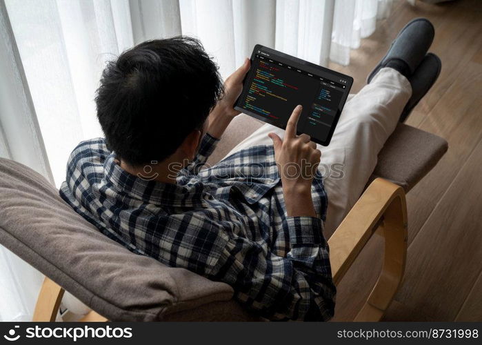 Software development programming on computer screen for modish application and program coding. Software development programming on computer screen for modish application