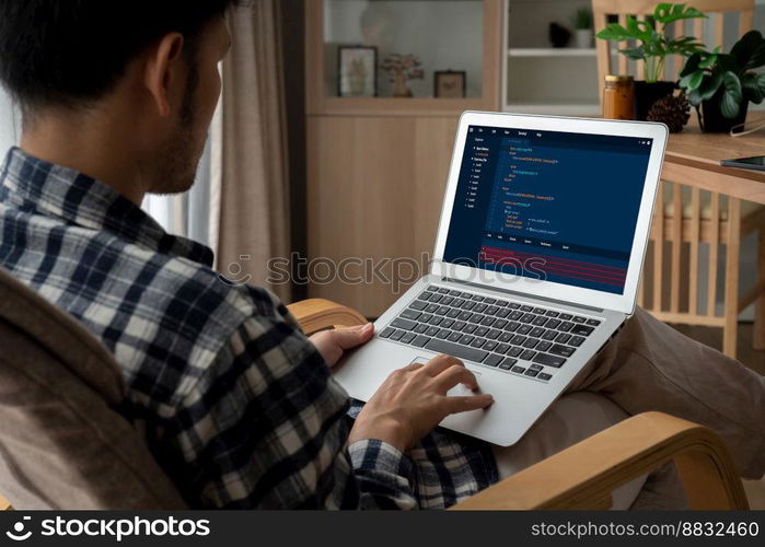 Software development programming on computer screen for modish application and program coding. Software development programming on computer screen for modish application