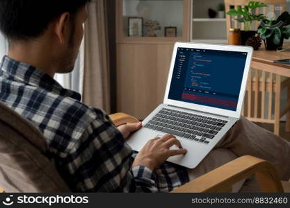Software development programming on computer screen for modish application and program coding. Software development programming on computer screen for modish application