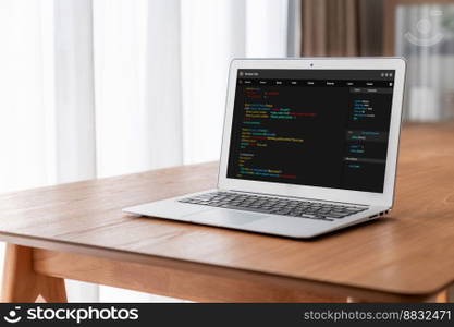 Software development programming on computer screen for modish application and program coding. Software development programming on computer screen for modish application