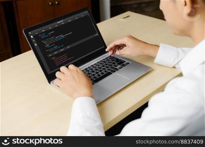 Software development programming on computer screen for modish application and program coding. Software development programming on computer screen for modish application