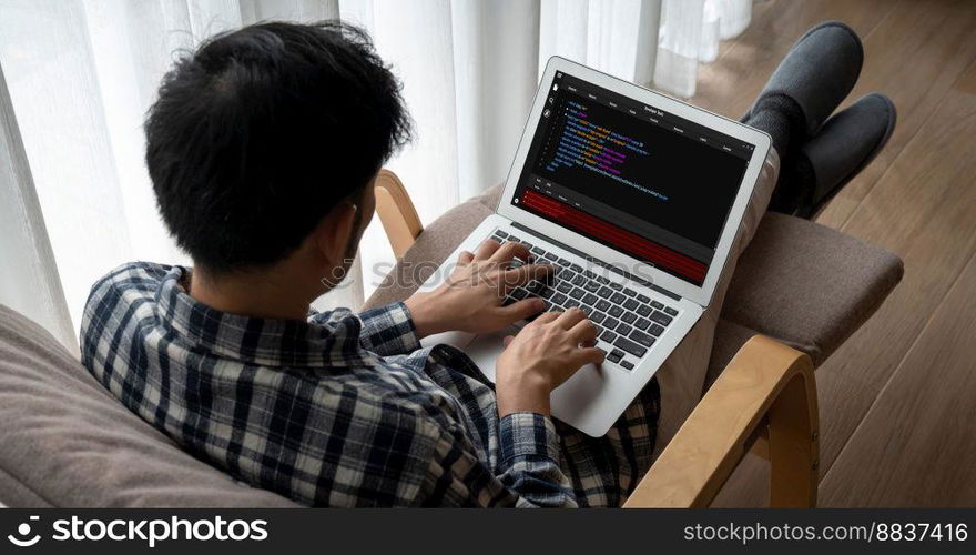 Software development programming on computer screen for modish application and program coding. Software development programming on computer screen for modish application