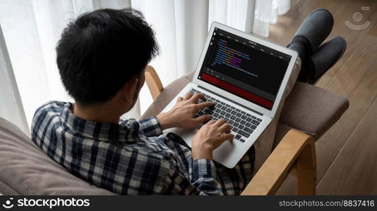 Software development programming on computer screen for modish application and program coding. Software development programming on computer screen for modish application