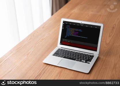 Software development programming on computer screen for modish application and program coding. Software development programming on computer screen for modish application