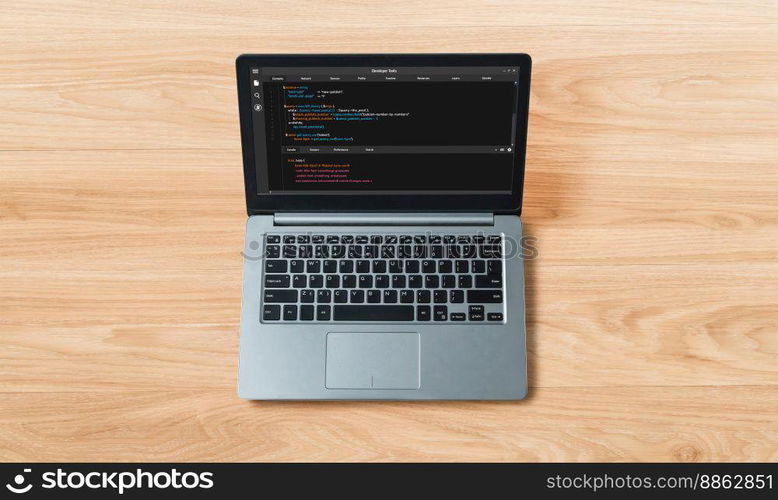 Software development programming on computer screen for modish application and program coding. Software development programming on computer screen for modish application