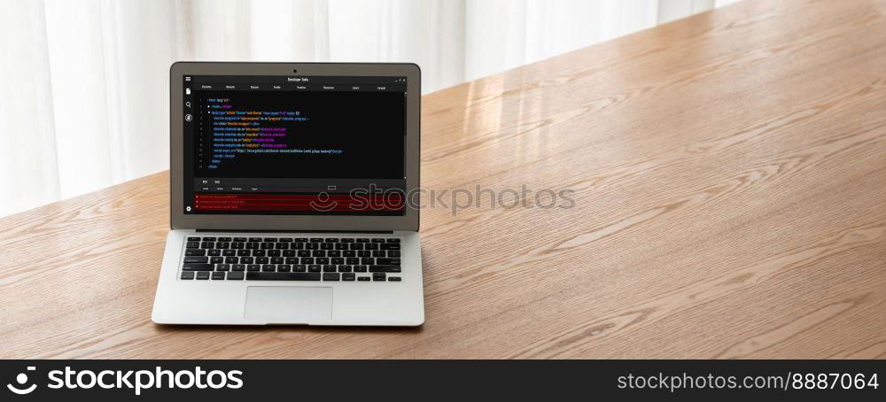 Software development programming on computer screen for modish application and program coding. Software development programming on computer screen for modish application