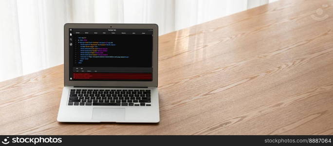 Software development programming on computer screen for modish application and program coding. Software development programming on computer screen for modish application