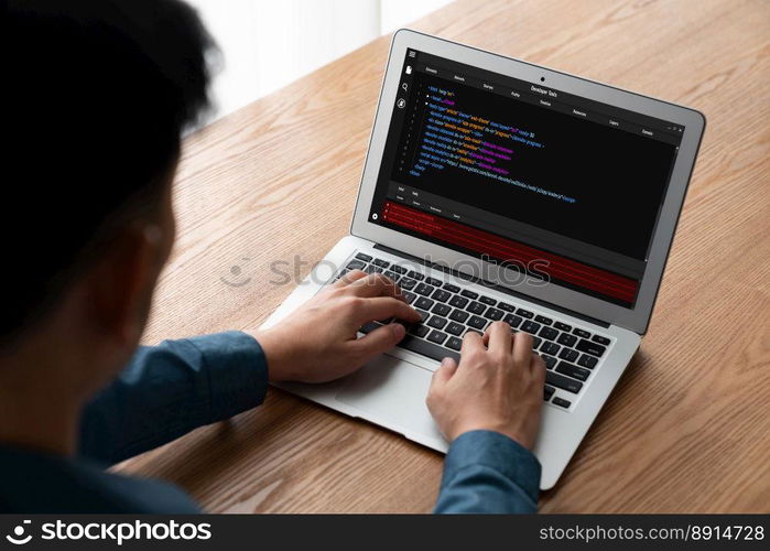 Software development programming on computer screen for modish application and program coding. Software development programming on computer screen for modish application