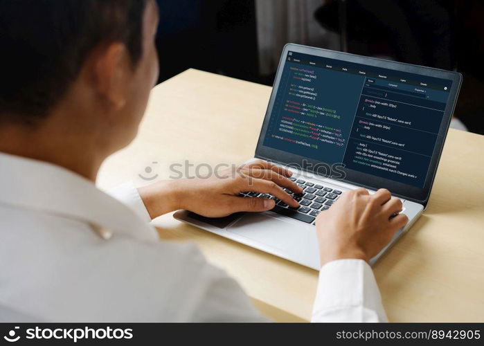 Software development programming on computer screen for modish application and program coding. Software development programming on computer screen for modish application