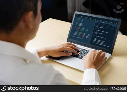 Software development programming on computer screen for modish application and program coding. Software development programming on computer screen for modish application
