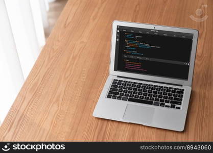 Software development programming on computer screen for modish application and program coding. Software development programming on computer screen for modish application
