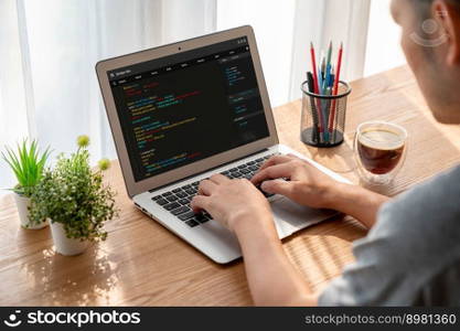 Software development programming on computer screen for modish application and program coding. Software development programming on computer screen for modish application