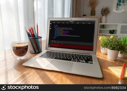 Software development programming on computer screen for modish application and program coding. Software development programming on computer screen for modish application