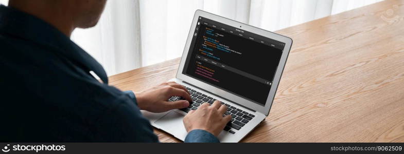 Software development programming on computer screen for modish application and program coding. Software development programming on computer screen for modish application
