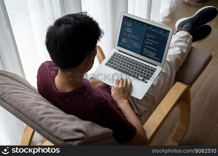 Software development programming on computer screen for modish application and program coding. Software development programming on computer screen for modish application