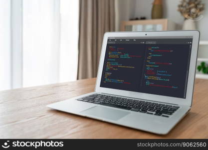 Software development programming on computer screen for modish application and program coding. Software development programming on computer screen for modish application