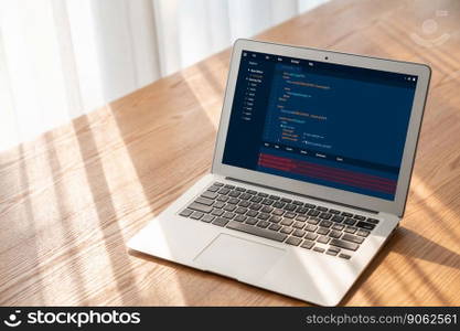 Software development programming on computer screen for modish application and program coding. Software development programming on computer screen for modish application