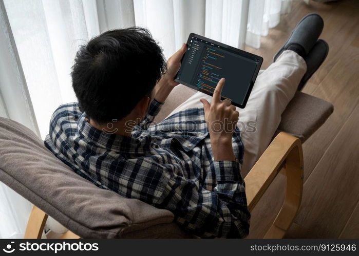 Software development programming on computer screen for modish application and program coding. Software development programming on computer screen for modish application