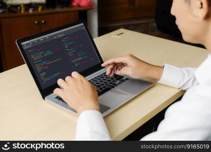 Software development programming on computer screen for modish application and program coding. Software development programming on computer screen for modish application