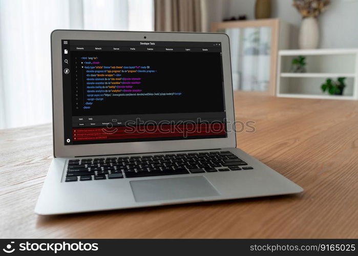 Software development programming on computer screen for modish application and program coding. Software development programming on computer screen for modish application