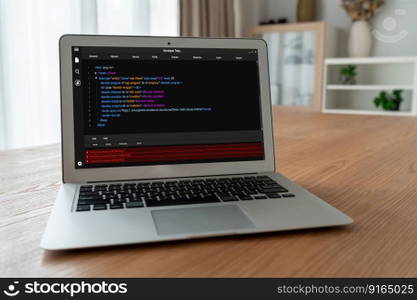 Software development programming on computer screen for modish application and program coding. Software development programming on computer screen for modish application