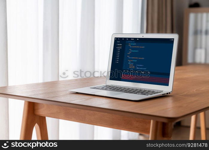 Software development programming on computer screen for modish application and program coding. Software development programming on computer screen for modish application