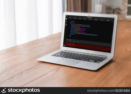 Software development programming on computer screen for modish application and program coding. Software development programming on computer screen for modish application