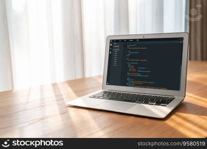 Software development programming on computer screen for modish application and program coding. Software development programming on computer screen for modish application