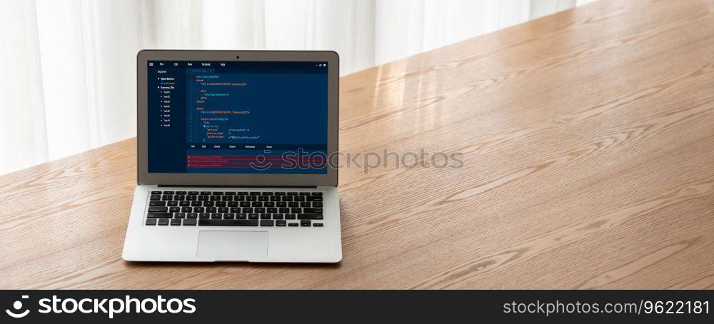 Software development programming on computer screen for modish application and program coding. Software development programming on computer screen for modish application