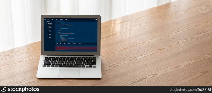 Software development programming on computer screen for modish application and program coding. Software development programming on computer screen for modish application