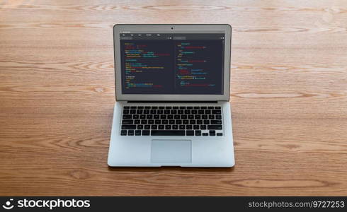 Software development programming on computer screen for modish application and program coding. Software development programming on computer screen for modish application